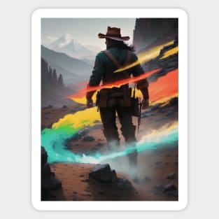 Red Dead Cowboy Sticker